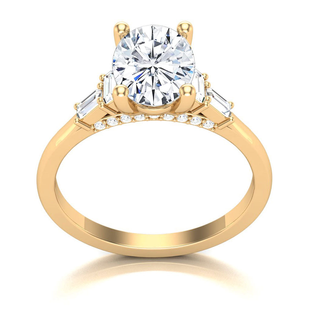 14KY French Baguette Ring