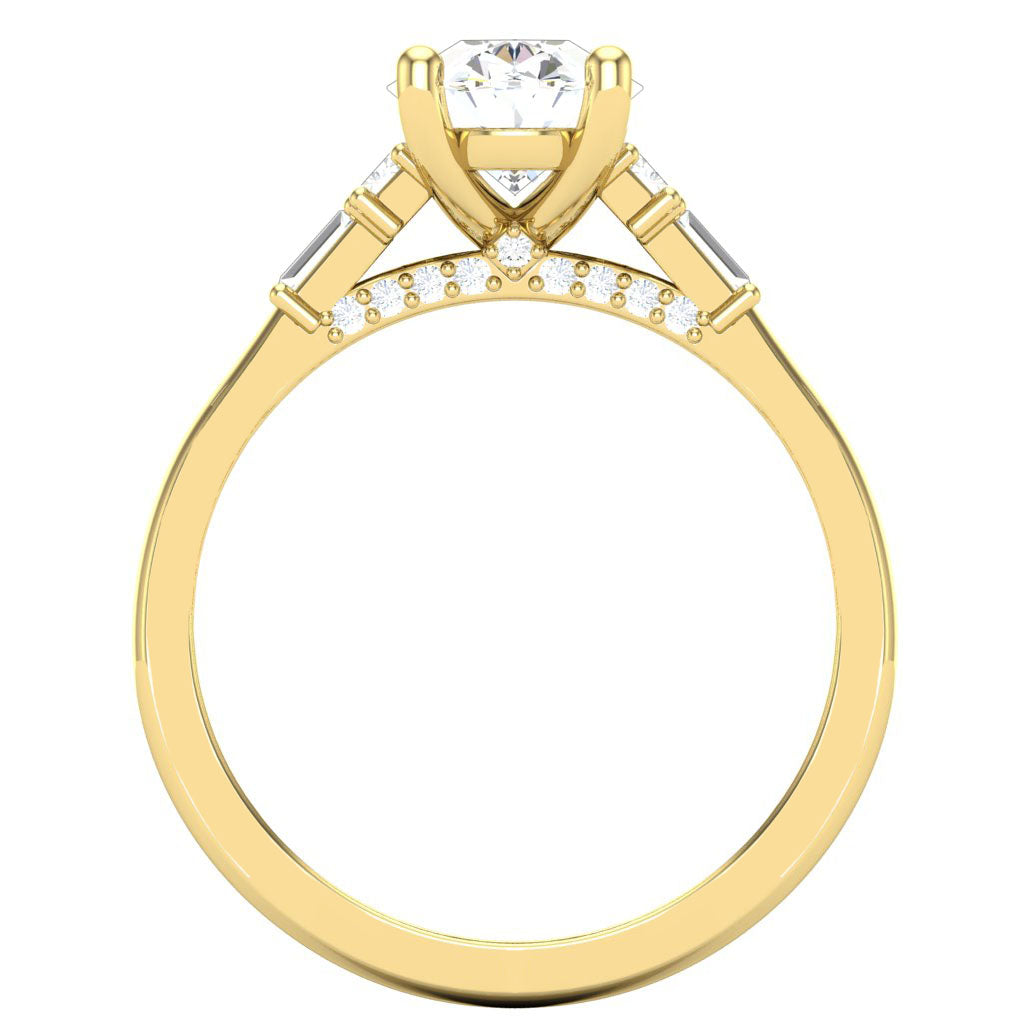 14KY French Baguette Ring