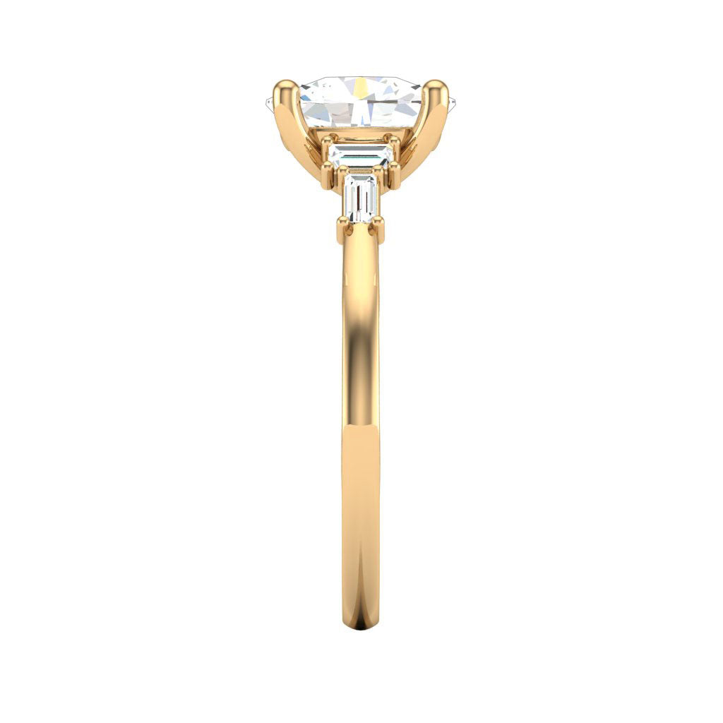 14KY French Baguette Ring