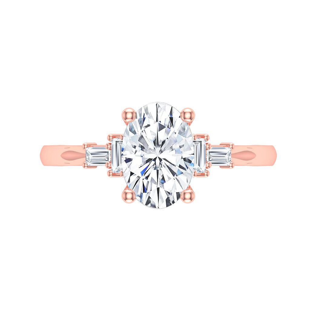 14KR French Baguette Ring