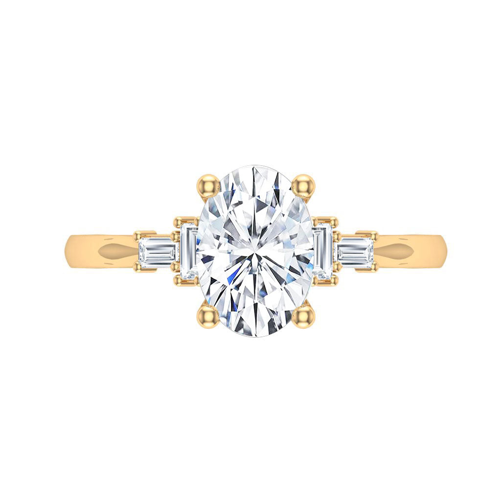 14KY French Baguette Ring