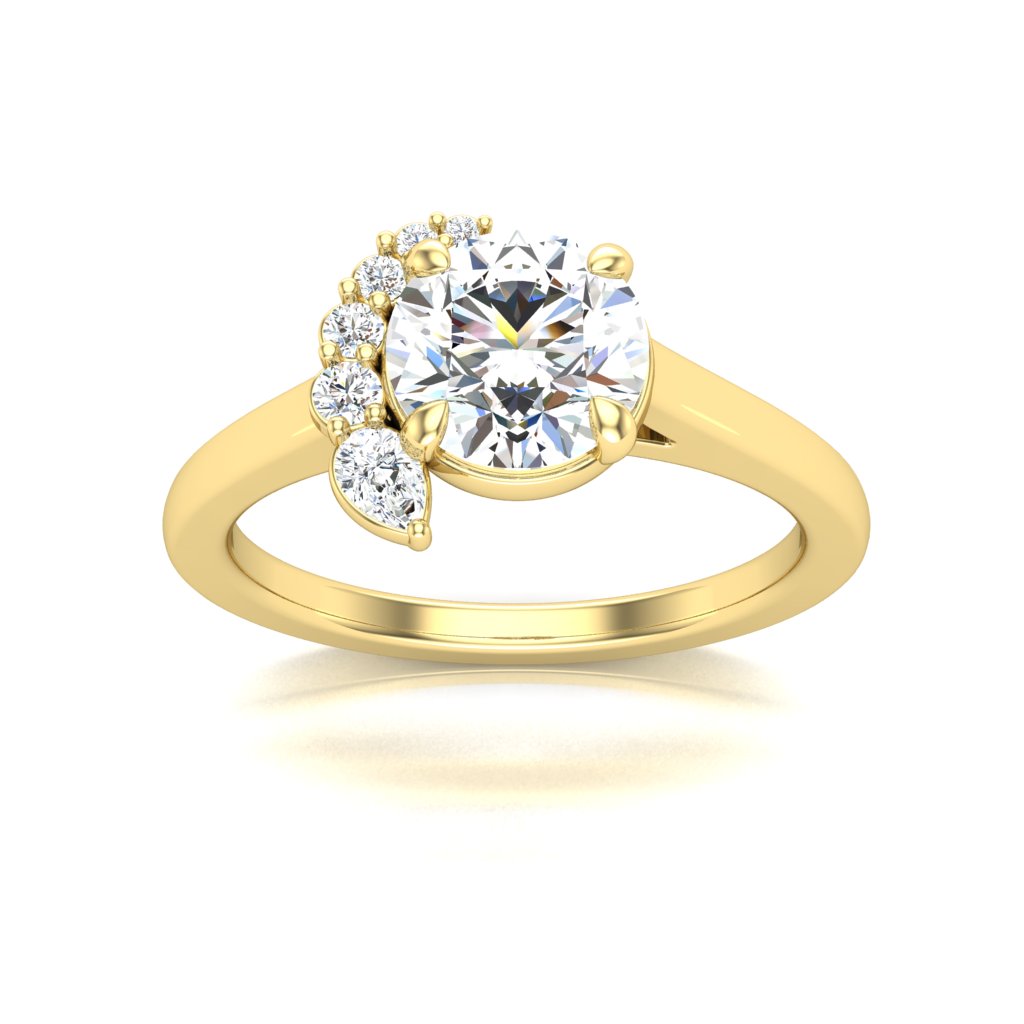 14KY Pear Whisp Ring